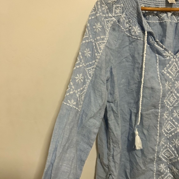 Joie Linen Long Sleeve Peasant Blouse size small - Picture 3 of 6